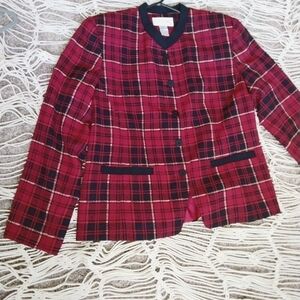 Vintage Casual Corner Plaid Blazer